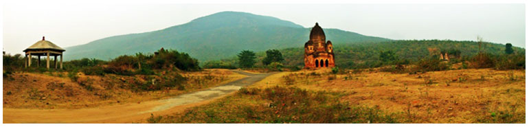 A breathtaking view of the remnants of GarhPanchkot with Panchet hill in the background
