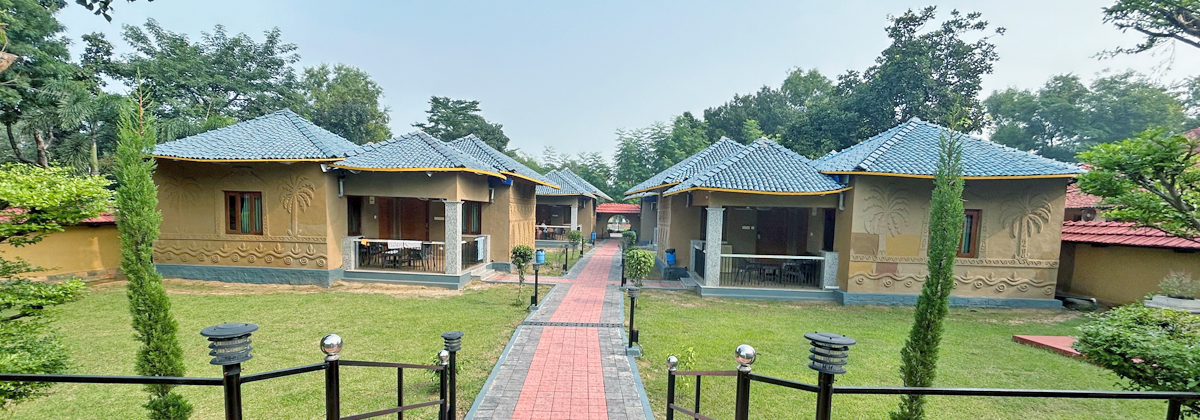 The kitchen and restaurant right in the lap of nature with Panchet hill in the background