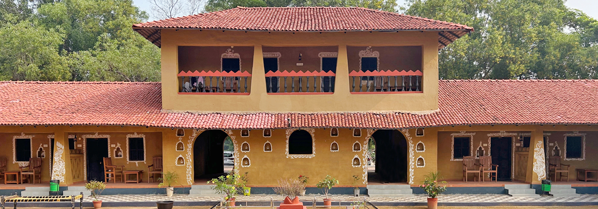 Rooms crafted in the design of a Bengal village with a central courtyard